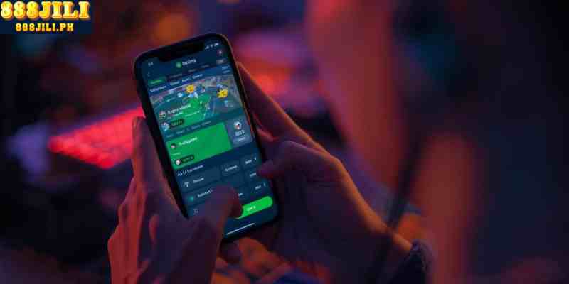 mobile user placing virtual match betting using smartphone in Philippines